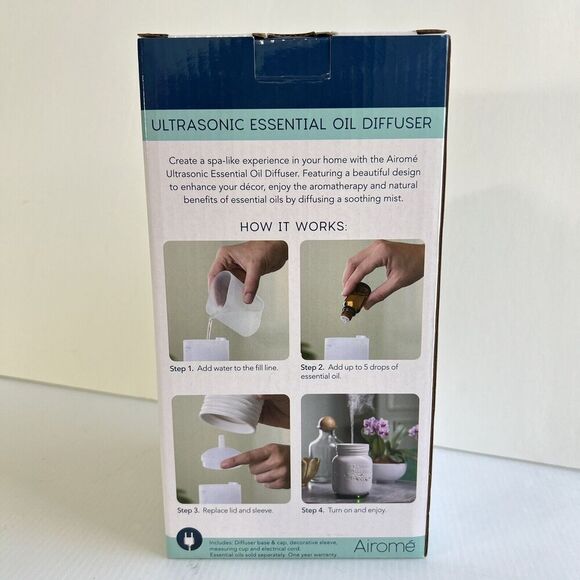 AIROME' ESSENTIAL OIL ULTRASONIC DIFFUSER w/LED - Mason Jar - Picture 7 of 8